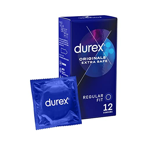 Durex Condoms Extra Safe 12 Pack Thicker Latex Lubricated for Extra Protection