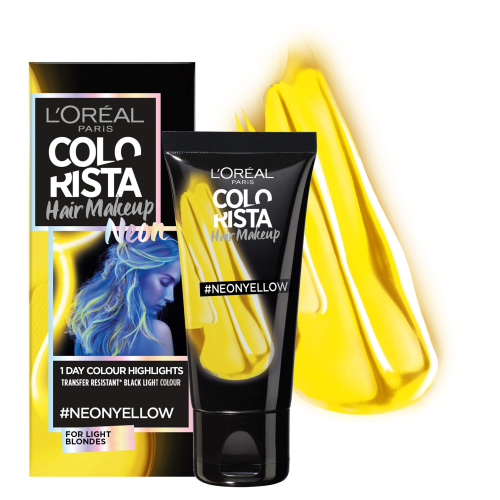 Colorista Hair Makeup Neon Yellow Gelb Neon 30 Milliliters Temporary Hair Dye for Bold Neon Color