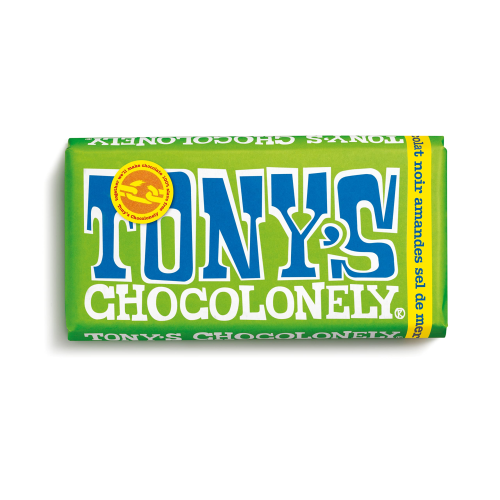 Tony's Chocolonely Chocolade Reep Puur Amandel Zeezout - 180 gram - Vegan