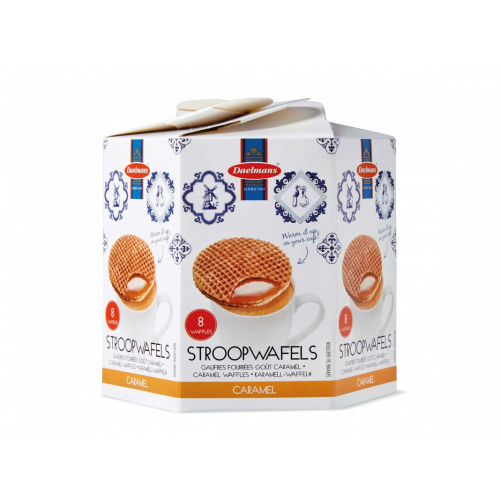 Daelmans Stroopwafels 8 Hexa Boxes - Caramel Dutch Waffle Cookies, Perfect Gift