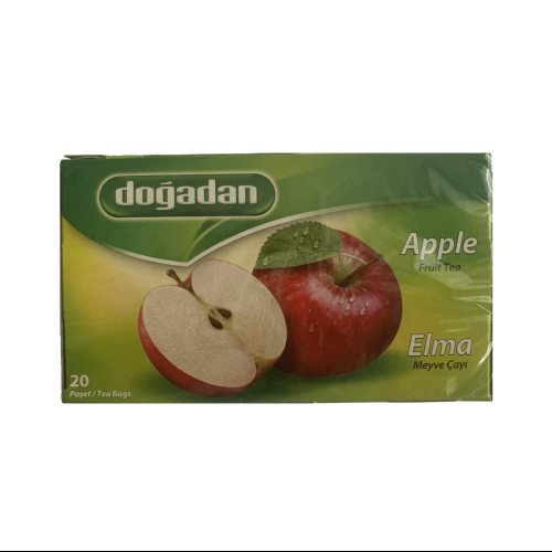 Dogadan Apple Tea Natural Herbal Caffeine-Free Apple Flavor Tea Bags 20 Count