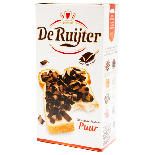 De Ruijter Chocolate Flakes Pure 300g Rich Cocoa Topping for Breakfast or Desserts