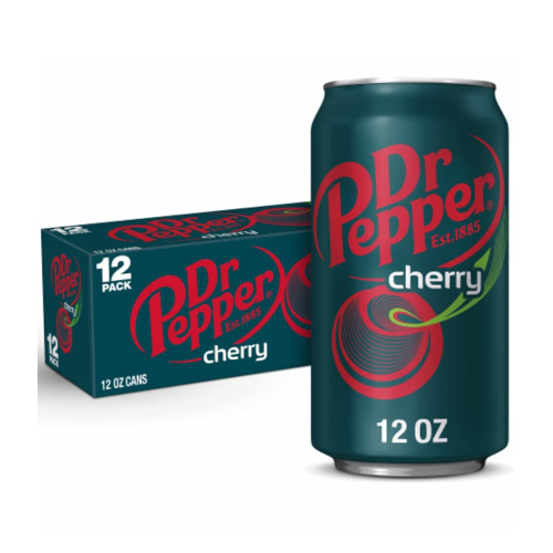 Dr Pepper Cherry 33cl Pack of 12, Refreshing Soda with Cherry Flavor, 12 Cans