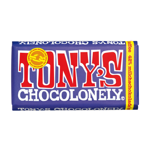 Tony's Chocolonely Chocolade Reep Dunkle Melk Brezel Toffee - 180 Gramm