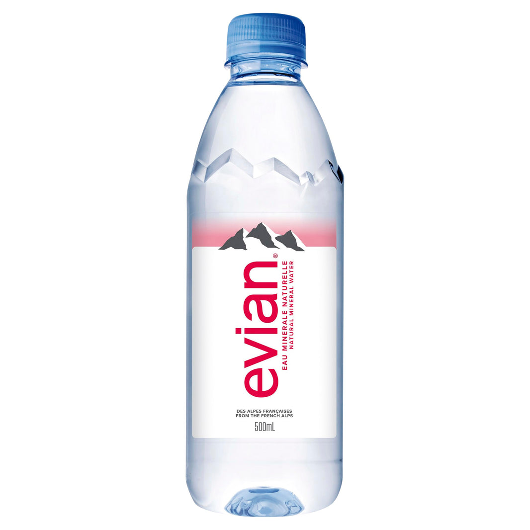 Evian Mineral Water 24 x 0.5L PET Bottles Natural Hydration Purity Drink