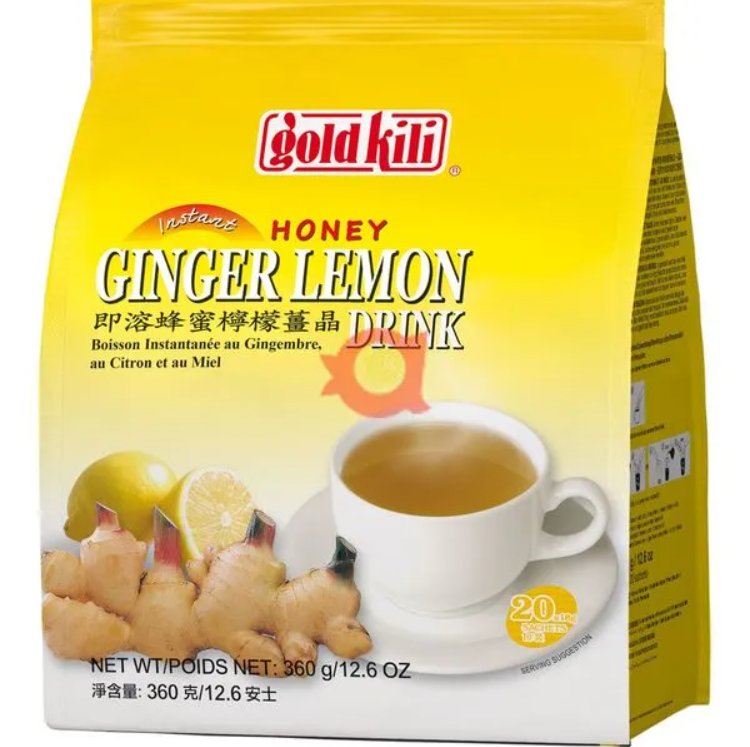 Gold Kili Instant Ginger LEMON Drink 360g (20 Tea Bags)