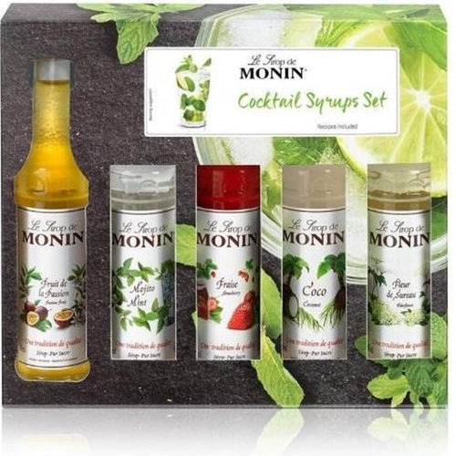 MONIN - Cocktail Box - Coconut, Elderflower, Mojito Mint, Strawberry and Passion - (5x5cl)