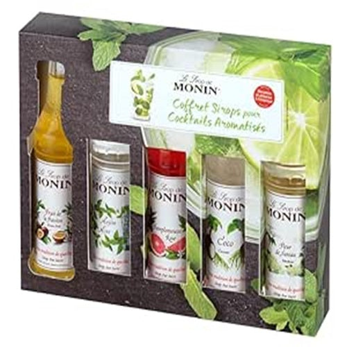 MONIN - Cocktail Box - Coconut, Elderflower, Mojito Mint, Strawberry and Passion - (5x5cl)