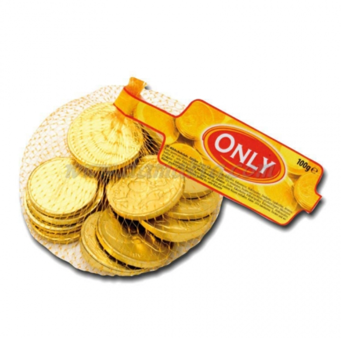 ONLY Gouden muntenmelkchocolade 100g
