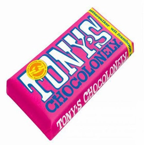Tony's Chocolonely Weiße Schokoladentafel mit Himbeere (180 g)