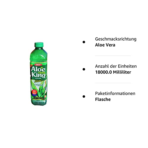 OKF - Aloe Vera King, Original - 12er Pack (12 x 1,5L) - 1 Karton Aloe Vera Getränk