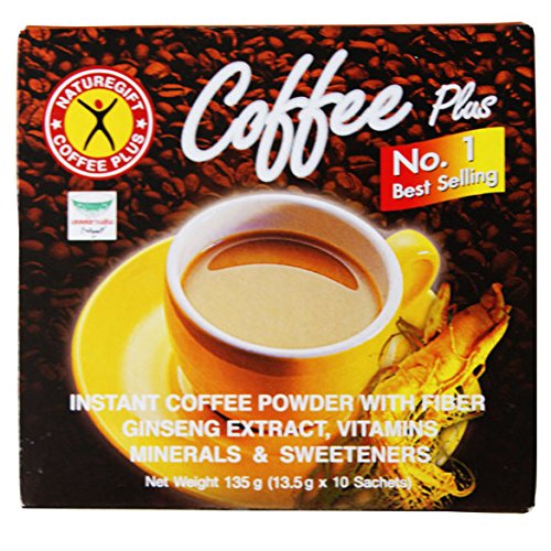 Coffee Plus - Instant Kaffee mit Ginseng 135g 10 Beutel Nature Gift Thailand